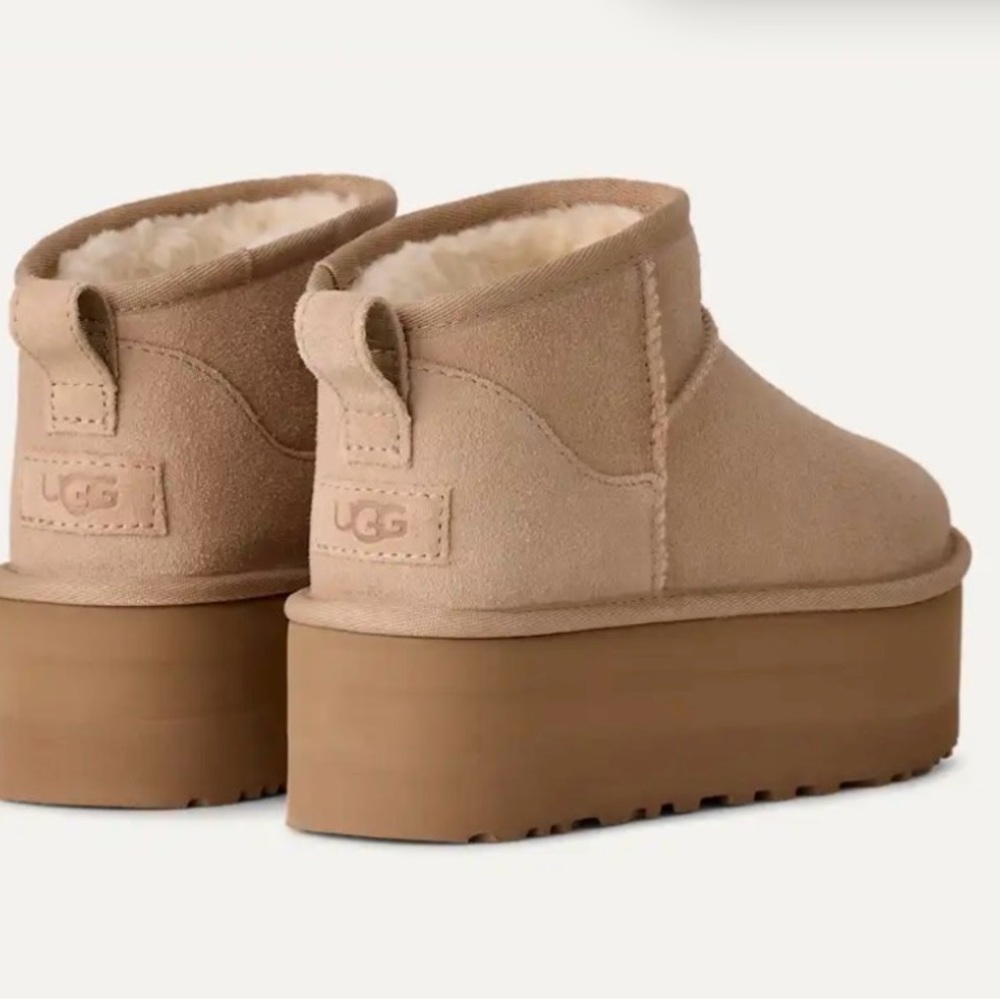UGG Cream Platform Ankle Booties - image 7